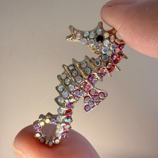 Seahorse Brooch Crystal Ocean