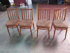 Set of 4 Vintage 1970s Schreiber Dining Chairs with Brown Velour Upholstery