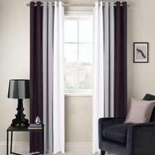 RING TOP FULLY LINED 3 TONE 160GSM READY MADE PAIR OF EYELET CURTAINS FREE P&P!!