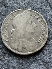 1677 Charles II Silver Half Crown. V NONO. In Good Collectable Condition Coin