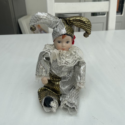 Small porcelain jester doll - small,