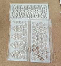 Mixed Stencil Set - 3 Stencils, Masks -Extra Large - Diamond, Leaf