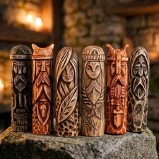 Set of 6 Wooden Scandinavian