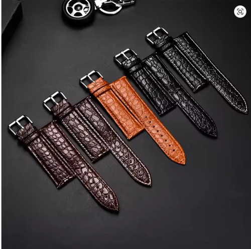 Crocodile leather watch strap - leather,