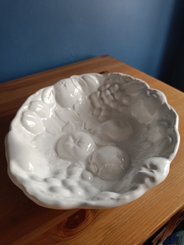 Vintage white ceramic fruit - white,