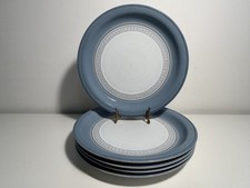 X5 Denby Castile Blue Side / Small Dinner Plates 23cm Stoneware Made In England