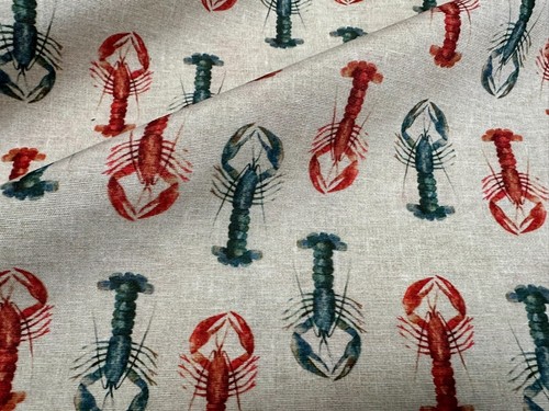 Red blue lobster print - lobster,
