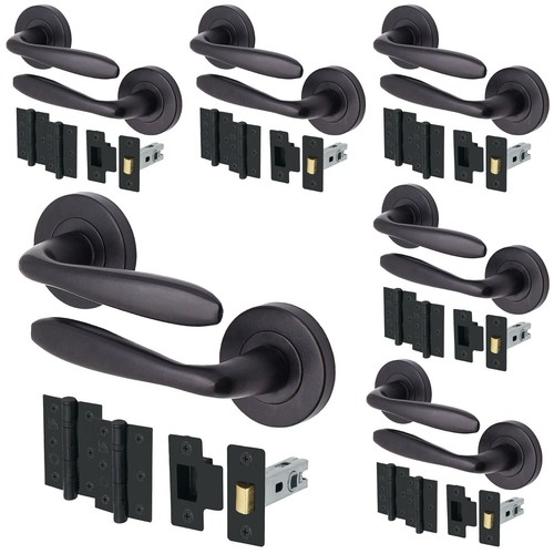 Black internal door handles - black,