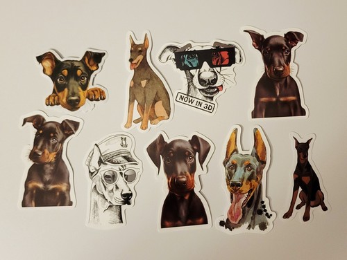 Doberman puppy dog sticker - doberman,