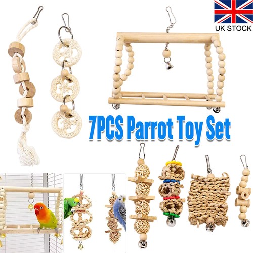 7pcs parrot toys - toys, wooden