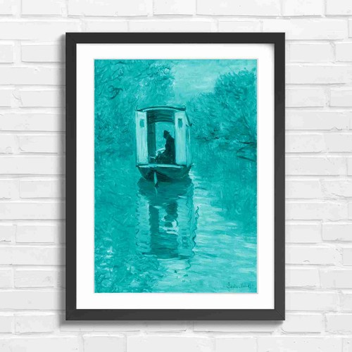 Impressionist barge river - on,