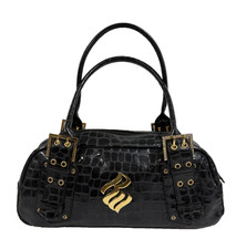 ROCAWEAR Black Leather Croco