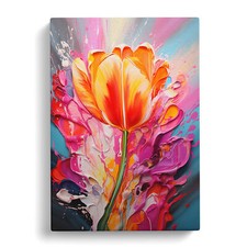 Tulip Flower Action Canvas Wall Art Print Framed Picture Home Decor Living Room