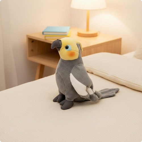 Gray cockatiel stuffed toy - gray,