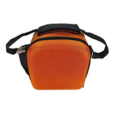 Valira Orange Hard Case Satin Lunch Bag Insulated Slim Food Bag