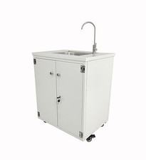 Steel Cabinet Portable Sink Hand Wash Station Mobile WaterFountain Electric Pump