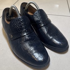 Vintage GRENSON Footmaster Hand Made Slip On Loafers - Dark Blue - Size 8 F- VGC