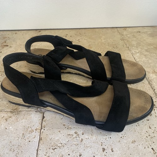 Ladies pavers black sandals - ladies,