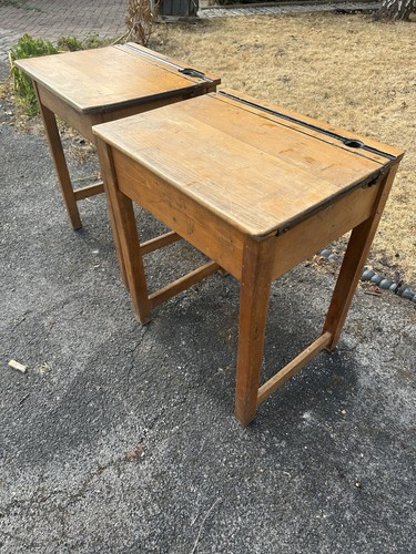 School wooden desks original - wooden, desks,
