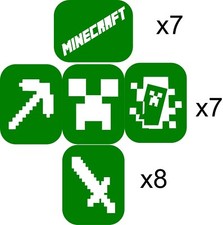 36 x Minecraft Body Art, Face