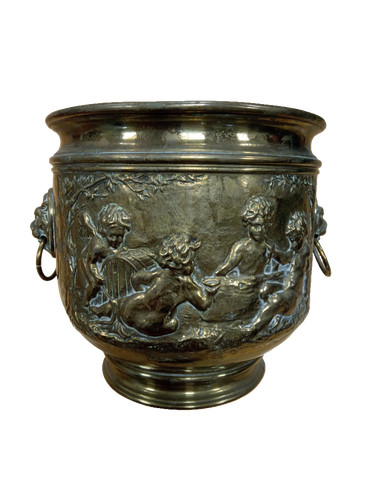Vintage brass planter - planter, cachepot