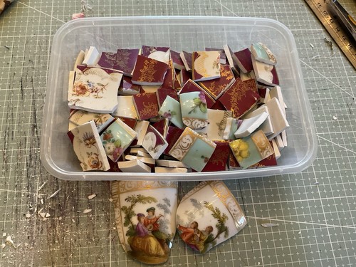 Mosaic pieces antique red - .,