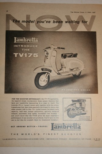 1958 advert for lambretta - advert, "lambretta