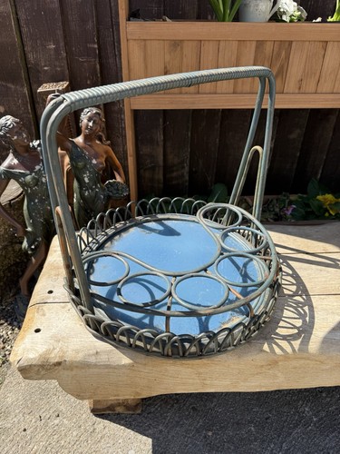 Vintage wicker tray - vintage,