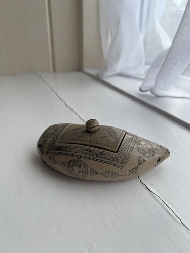Faux scrimshaw whale tooth - faux,