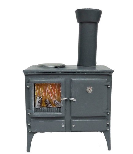 Dolls house wood burning - dolls,