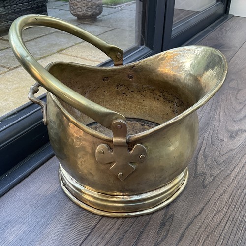 Vintage brass coal scuttle - vintage,