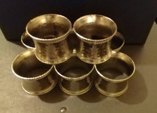 Hammered Steel Napkin Rings, John Lewis Set of Eight 5cm diameter 4cm deep 