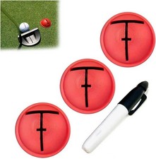 3-Pack Golf Ball Marker Tool - Impact Liner Easy Marking Stencil