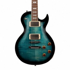 Cort CR250-DBB Flame Top Single Cut Electric Guitar, Dark Blue Burst (NEW)