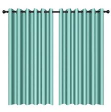 Gorgeous 100% Blackout Curtains Duck Egg Blue Eyelet Thermal Insulated W46 L72
