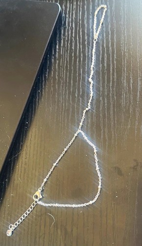 Silver tone hand chain - tone, ring