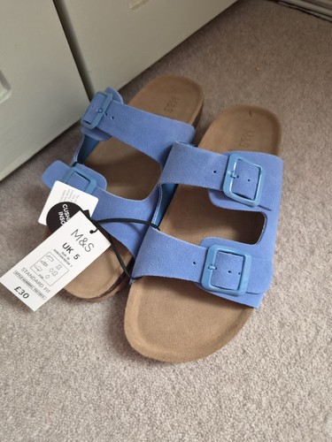 Brand new blue suede - m&s, two