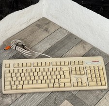 Compaq PS/2 Standard Keyboard Beige Wired Computer Vintage PS2 2.4m Cable