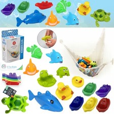 Kids Baby Bath Toy Wind Up Turtle Shark Floating Duck Boats Fish,Hammock Storage