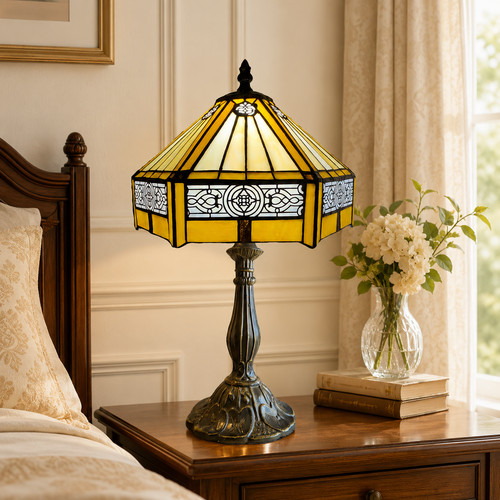 Tiffany style table lamp blue - tiffany,