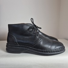 Josef Seibel Men's UK 7 EU 41 Black Leather Ankle Shoes Lace Up Chukka Boots