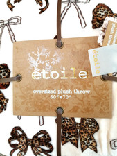 TK Maxx Etoile Leopard Print Bow Throw Plush Oversize 60 x 70 New
