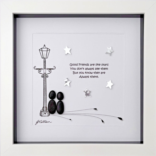 Friendship pebble art picture - art,