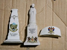 WW1 Crested China Cenotaph, Edith Cavell And Scottish Bonnet