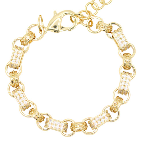 Gold iced out bracelet - 3d,