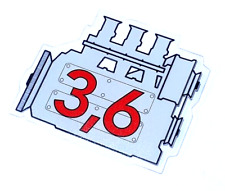 Porsche 911 3.6 engine window sticker - Retro Outlaw style rear screen decal