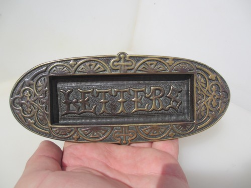 Victorian brass letterbox - victorian,