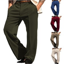 Men Velvet Trousers Solid