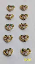 10 x Cloisonne Heart Beads