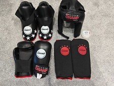 Pro Champ Sparring kit, SMALL size, Martial arts gloves, headguard, boots, knee